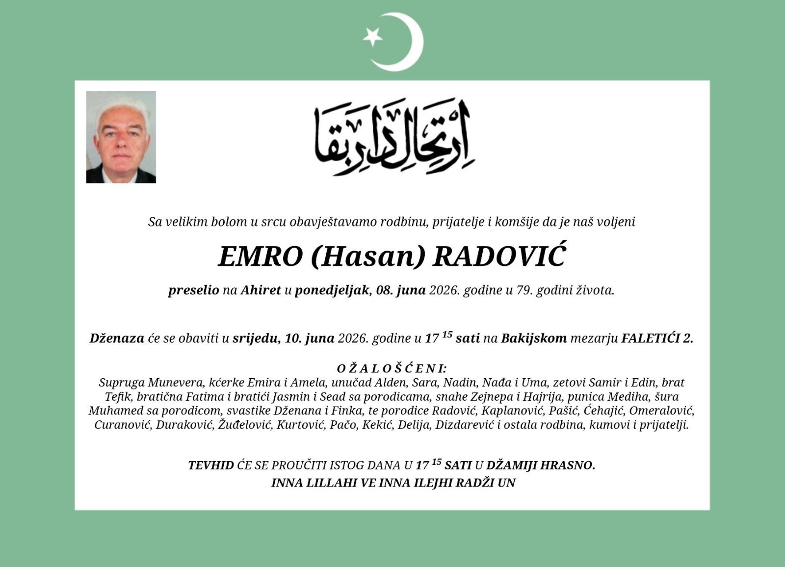 In memoriam Emro Radović