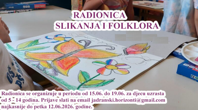 Uskoro besplatna radionica slikanja i folklora za djecu Mrkojevića